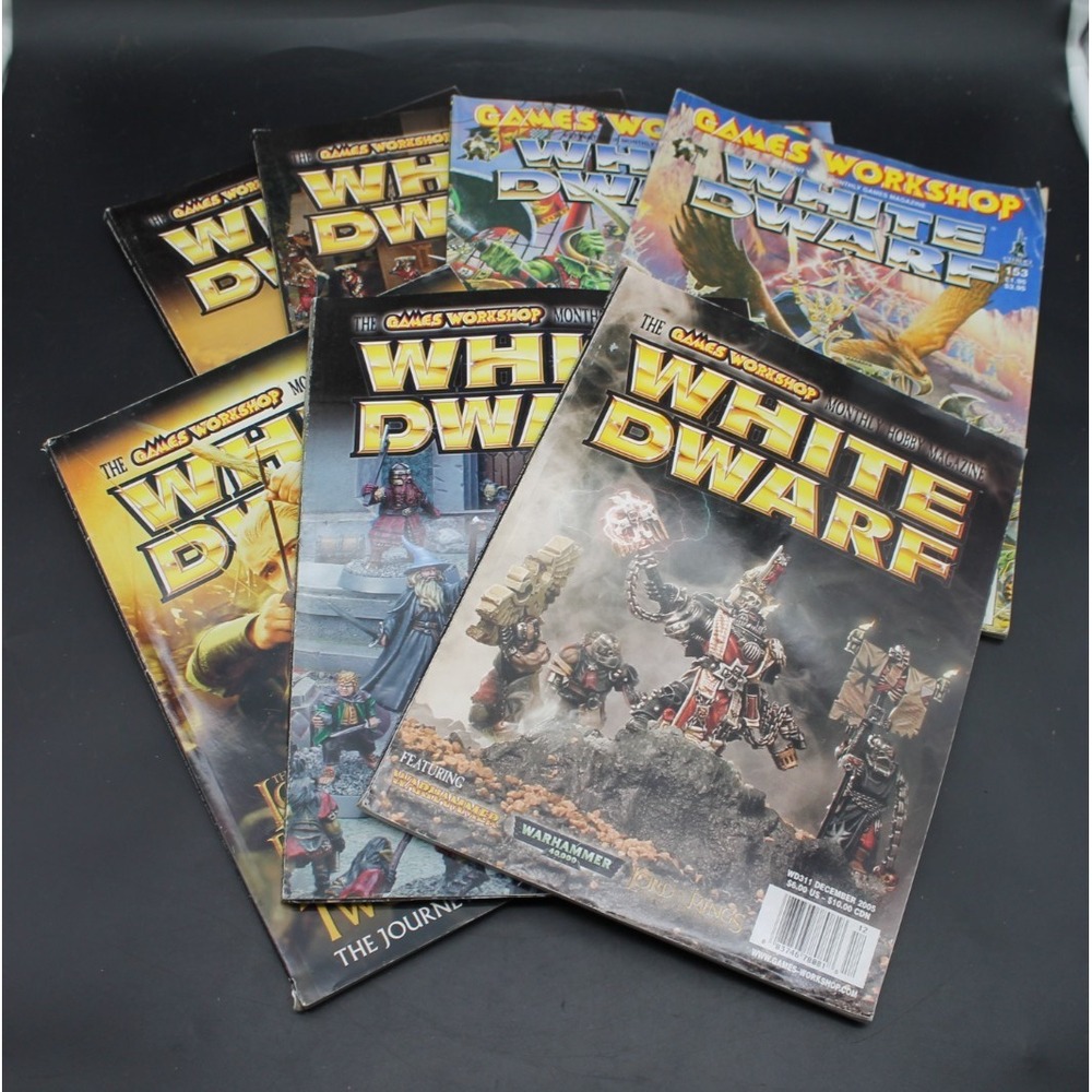 Lot of 7 White Dwarf Games Workshop Magazines Warhammer 40K Fantasy 90s - 2000s
